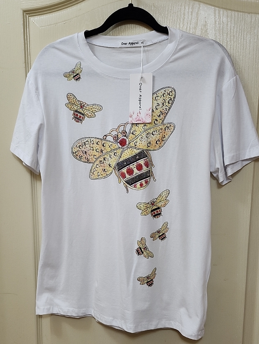 OVER APPAREL QUEEN BEE RHINESTONE T-SHIRT